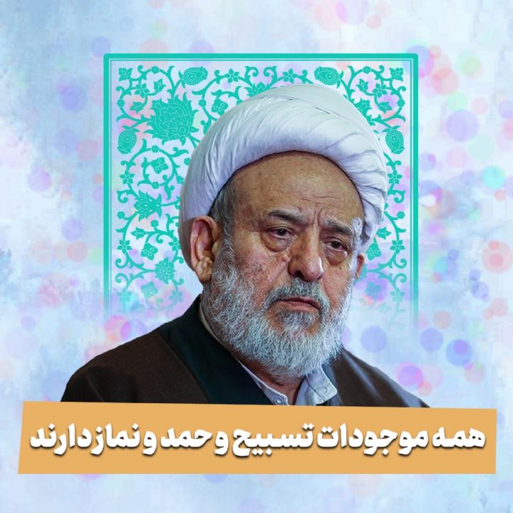 همه موجودات تسبیح و حمد و نماز دارند