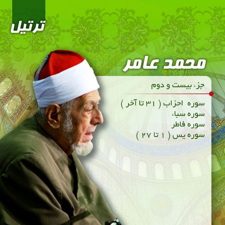 ترتیل استاد محمد عامر- جزء 22