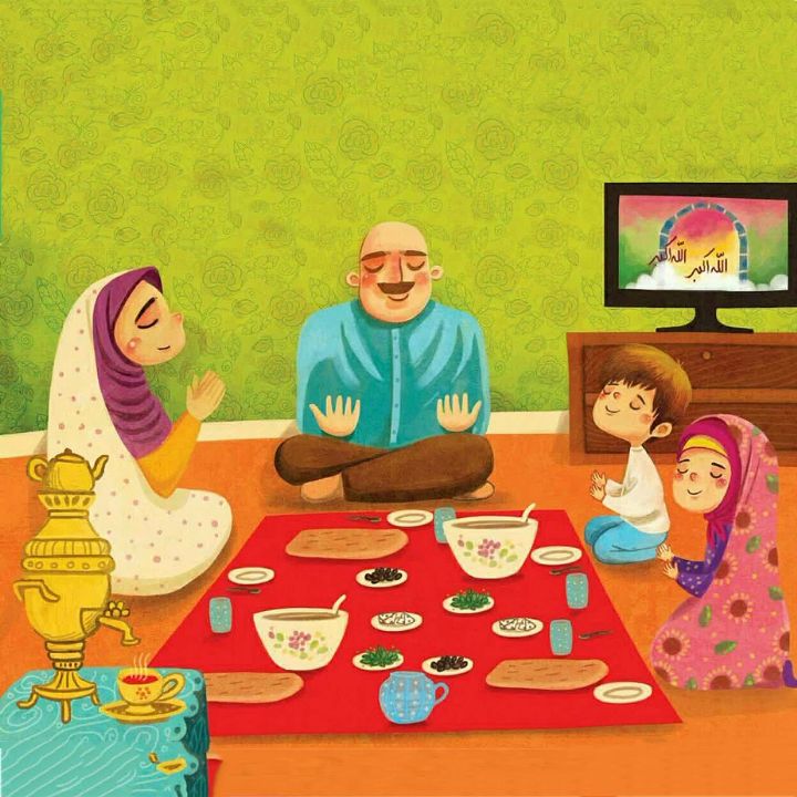 رمضان (وقت افطار است)	